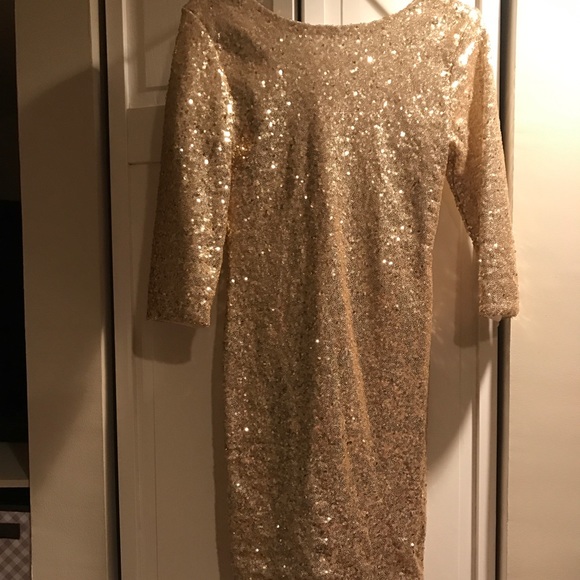 Sequin Gold Dress - Picture 1 of 3